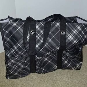Thirty-One Plaid Black and White Women's Tote Bag